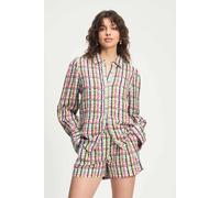 POM Amsterdam Blouse - Brushwork Check Linen Talla: 46 | Blusas Outlet | Mujer | Blanco