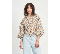 POM Amsterdam Blouse - Poplin Leopard Lush White Talla: 40 | Manga Larga Outlet | Mujer | Blanco