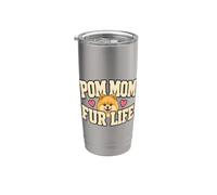 Pom Mom Fur Life Funny Pomerania Dog Vaso térmico de acero inoxidable de doble pared