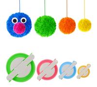 Pom Pom Maker, 4 Tamaños Fluff Ball Weaver Needle PomPom Maker Juegos-DIY Pompoms Artesanía Doll haciendo Kits-Hilado de lana Knitting Craft Tool Set Fabricante de pom-pom para Principiantes