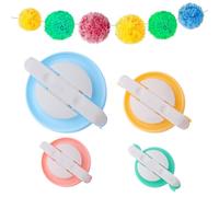 Pom Pom Maker, 4 Tamaños Fluff Ball Weaver Needle PomPom Maker Juegos-DIY Pompoms Artesanía Doll haciendo Kits-Hilado de lana Knitting Craft Tool Set Fabricante de pom-pom para Principiantes