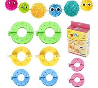 Pom Pom Maker,4 Tamaños Maquina de Hacer Pompones de Plástico,Pom Pompon Maker Aguja para Bricolaje Tejer Artesanías Decoraciones