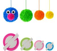 Pom Pom Maker 4 Tamaños Pompón Hacedor Pelusa Herramienta Para Lana Aguja Tejedor Tejido DIY para adultos (4)