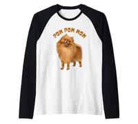 POM POM MOM - Lindo amante de los perros Pomerania Camiseta Manga Raglan