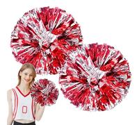 Pom Poms Cheerleading - Paquete de 2 hojas de PET brillantes, flores de mano estilo anillo de 30 cm, pompones Spirited Squad, accesorio de traje | Rendimiento en el día del partido para los deportes