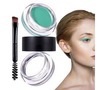Pomada de cejas de maquillaje con pincel de doble extremo, cosméticos altamente pigmentados de larga duración para escenarios, viajes, bodas