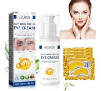 Pomada de jazmín para ojeras, 100 ml, pomada de jazmín, ojeras con 4 almohadillas para los ojos, contra párpados, arrugas, ojeras, eliminación de ojeras, crema para los ojos con colágeno, cuidado de