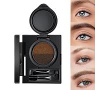Pomada para cejas: máscara de cejas de dos colores, crema para cejas y delineador de ojos con sello, polvo para cejas de amplias aplicaciones con cepillo de doble punta para mujeres