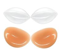 POMAMZ 1 Par Almohadilla Adhesiva Push-Up de Silicona, 2 par | Silicona suave, hipoalergénica. Levanta 1-2 copas, push-up natural. Invisible, apto para bikinis. Fuerte adhesión, lavable.