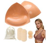 POMAMZ Almohadillas Adhesivas para Sujetador, Relleno Push Up Triangular Adhesivo,Suaves Reutilizables, Efecto Ligero Moldeador, para Copa A-D,Bañador/Bikini (1 Par), L