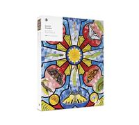 Pomegranate Rompecabezas de 1000 piezas de David Cohen para adultos (pieza de arte con ventana de mariposa y rosa)