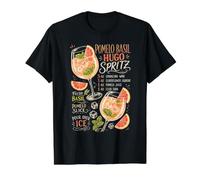 Pomelo Basil Hugo Spritz Receta De Cóctel Bebida De Vino Camiseta gráfica económica, Hombre, Negro, M