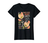 Pomelo Basil Hugo Spritz Receta De Cóctel Bebida De Vino Camiseta gráfica económica, Mujer, Negro, XL