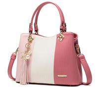 Pomelo Best - Bolso de mano de mujer, bolso bandolera multicolor a rayas con una bonita combinación de colores y varios bolsillos interiores