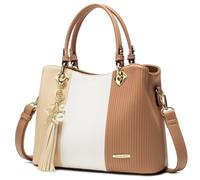 Pomelo Best - Bolso de mano de mujer, bolso bandolera multicolor a rayas con una bonita combinación de colores y varios bolsillos interiores