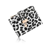 Pomelo Best Cartera de Cuero PU para Mujer - Monedero Pequeño RFID (Blanco Leopardo)