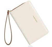 Pomelo Best Cartera de mujer de tamaño mediano - Elegante cartera con correa de mano con cremallera RFID Protección Monedero Regalo para Mujeres Beige