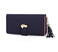 Pomelo Best - Cartera para Mujer de Piel con Tarjetero para 12 Tarjetas, clásico, Azul y Mate, Medium, Clásico