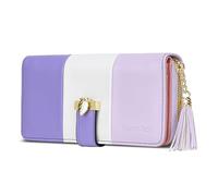 Pomelo Best - Cartera para Mujer de Piel con Tarjetero para 12 Tarjetas, clásico, Morado, Mediano, Moderno