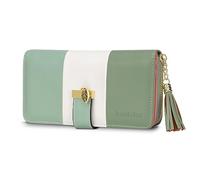 Pomelo Best - Cartera para Mujer de Piel con Tarjetero para 12 Tarjetas, clásico, Verde Césped, Medium, Clásico