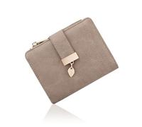 Pomelo Best Cartera pequeña para mujer - Bloqueo RFID, 10 ranuras para tarjetas y 2 ventanas para carné de identidad, compartimento para monedas con cremallera - Monedero doble plegable de piel