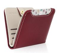 Pomelo Best Cartera Pequeña para Mujer Ultra-Thin Monedero de Cuero PU con RFID Bloqueo, Diseño Impresión Elegante Ligero y Práctico para Diario y Viajes (Burdeos)