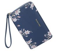 Pomelo Best Carteras de Mujer con Estampado Floral - Monedero Elegante con Asa y Cremallera | Protección RFID Cartera Mediana para Mujer (Azul)