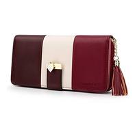 Carteras para Mujer con múltiples Ranuras para Tarjetas y Compartimento Espacioso - Rojo - Grande