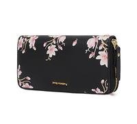 Pomelo Best Mujeres Carteras de Cuero Premium Negro Teléfono Billetera con Cremallera Bolsillos con Correa de muñeca Tarjeta Carteras con RFID Bloqueo Regalos para Mujeres Niñas