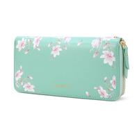 Pomelo Best Mujeres Carteras de Cuero Premium Negro Teléfono Billetera con Cremallera Bolsillos con Correa de muñeca Tarjeta Carteras con RFID Bloqueo Regalos para Mujeres Niñas