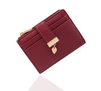 Pomelo Best Pequeña cartera para mujer - Cartera compacta con cremallera, compartimentos para tarjetas y ventana porta documentos - Mini cartera ideal para viajes y uso diario, rojo, S, Contemporáneo