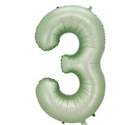 PomeloCoto Globo grande número 3 de globos de aluminio verde, número de helio, 100 cm, decoración de fiesta de cumpleaños número 3, globo verde 3