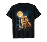 Pomerania Aullando a la Luna Meme Animal Dog de los 90 Camiseta