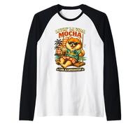Pomerania Bebiendo café Helado en un Columpio DIGOR Camiseta Manga Raglan