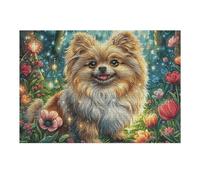 Pomerania Campo de Flores de otoño Rural Campo Naturaleza Salvaje Puzzle 300 Piezas para Adultos Divertido Creativo Y Relajante Pasatiempos Y Momentos Libres 300 PCS（40x28cm）