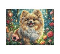 Pomerania Campo de Flores de otoño Rural Campo Naturaleza Salvaje Puzzle 500 Piezas para Adultos Relajante Divertido Y Estimulante Aficionados A Puzzles Y Hobby 500 PCS（52×38cm）
