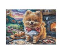 Pomerania cocinando para Navidad Puzzle 300 Piezas Aliviar Estrés Profundo Rompecabezas Familiar para Hombres Y Mujeres Obra De Arte Decorativo Hogar 300 PCS