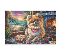 Pomerania cocinando para Navidad Puzzles 1000 Piezas Estera Portátil 3D Antideslizante Rompecabezas Familiar para Adultos Aliviar Estrés Decoración Hogar Moderno Creativo 1000 PCS