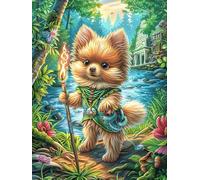 Pomerania de Peluche Rompecabezas 500 Piezas Cartón para Niños Mayores 14 Años Cuentos de Hadas de Animales Salvajes fantásticos Noches De Cita Antiestrés Pack Completo Detalle Único Original 500 PCS