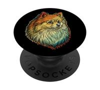 Pomerania Retro Fumando Cigarrillo Divertido Perro Meme PopSockets PopGrip Adhesivo