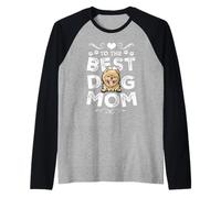 Pomeranian Best Dog Mom Dogs Lovers Funny Mothers Day Camiseta Manga Raglan