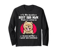 Pomeranian Best Dog Mom Dogs Lovers Funny Mothers Day Manga Larga