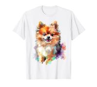 Pomeranian Dog Motif Pet Art Colorful Pomerania Camiseta