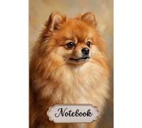 Pomeranian Notebook For Dog Lovers: 6x9 Lined Journal with Pomeranian Line Art on Every Page, 120 Pages - Gift for Dog Mom & Dog Dad