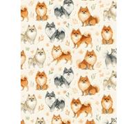 Pomeranian Notebook Journal: Cute Watercolor Style Composition Notebook for Students, Dog Lovers, and German Spitz Owners | Wide Ruled Journal Diary ... Teens, and Adults with Cottagecore Aesthetic