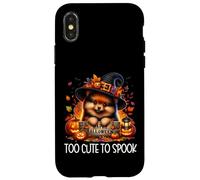 Pomeranian Puppy Is Too Cute To Spook For Pom Mom Halloween Carcasa para iPhone X/XS