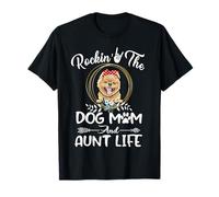 Pomeranian Rocking The Dog Mom and Aunt Life Mothers Day Camiseta