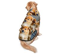 Pomeranians Puppies And Point Print - Sudadera suave con capucha para perros medianos a grandes, cálida y transpirable, jersey fácil de llevar para clima frío