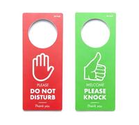 POMING Cartel de NO Molestar para Puertas Please Do Not Disturb - Please Knock. Ideal para Oficina, Estudio, Dormitorio o Negocio