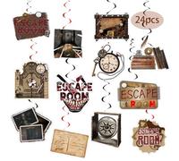 POMNUG 24 PCS Escape Room Hanging Vortex Escape Room Espirales Decoraciones de los remolinos del techo Decoraciones colgantes para la Sala de Escape Suministros de Fiesta Decoración de Cumpleaños